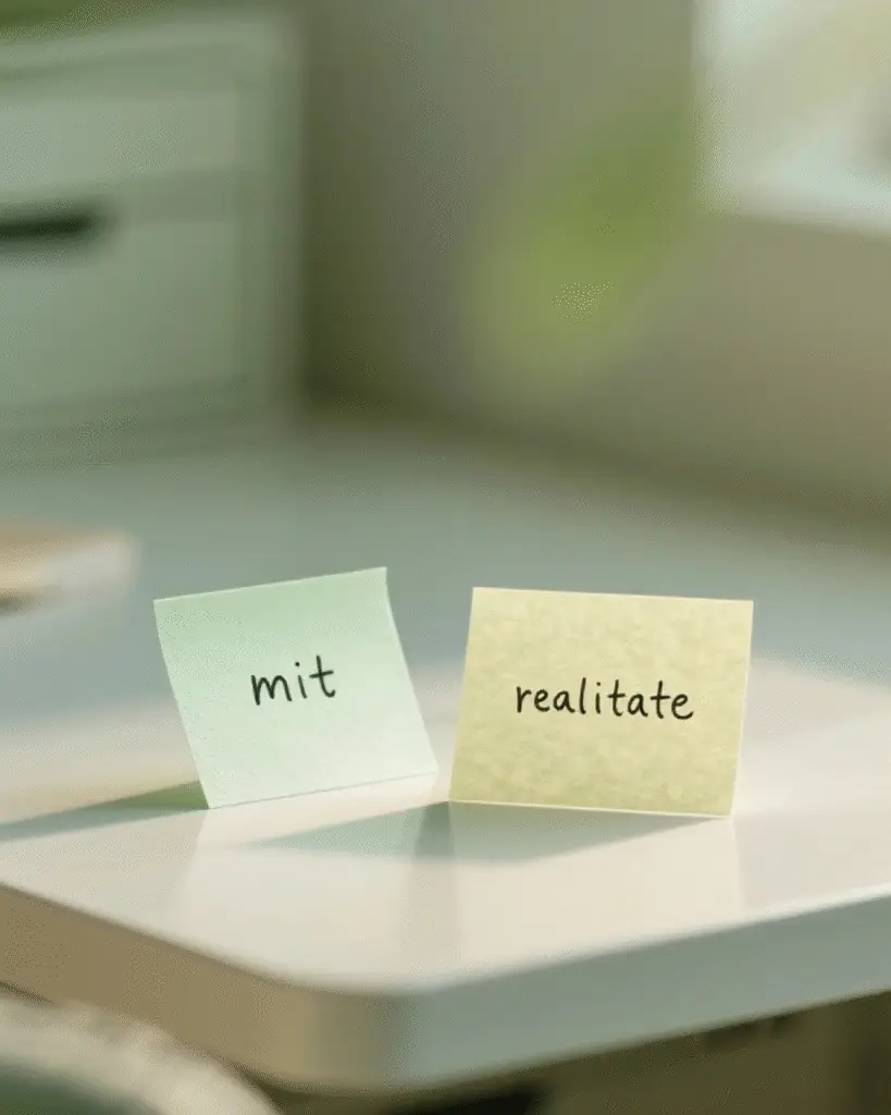 Note lipite pe birou: mit și realitate.